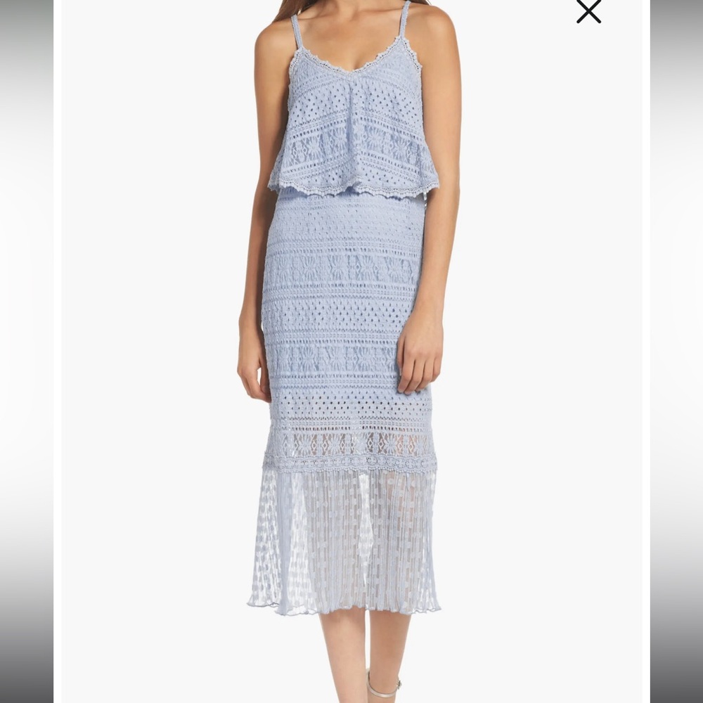 Foxiedox Ellie Lace Popover Midi Dress